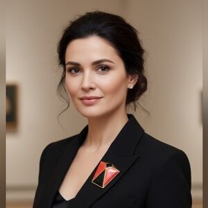 Givenchy Vintage Brooch Circa 1980 Geometric Orange Black Gold Lucite